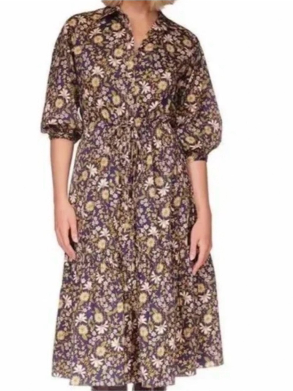 Cara Cara Hutton Midi Dress in Midnight